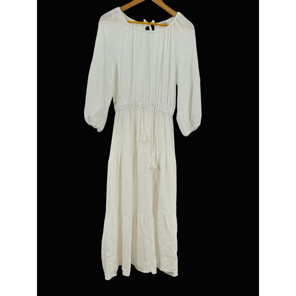 Crescent Off-White Midi Dress